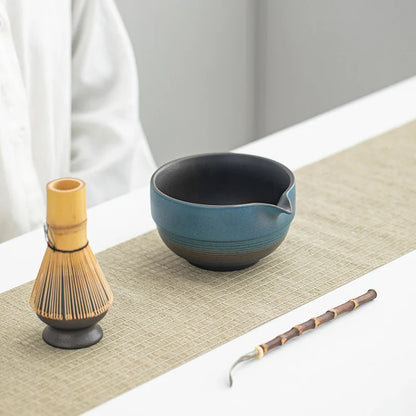 Handgefertigte Keramik Teeschale in Grün – Japanische Matcha-Schüssel für authentisches Teeerlebnis-6