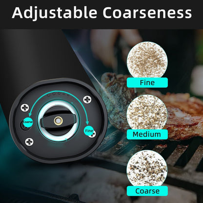 Vivolux | Elektrische automatische Pfeffer- und Salzmahlmaschine mit LED-Licht und einstellbarem Mahlgrad - Perfekt für die Küche oder das Restaurant