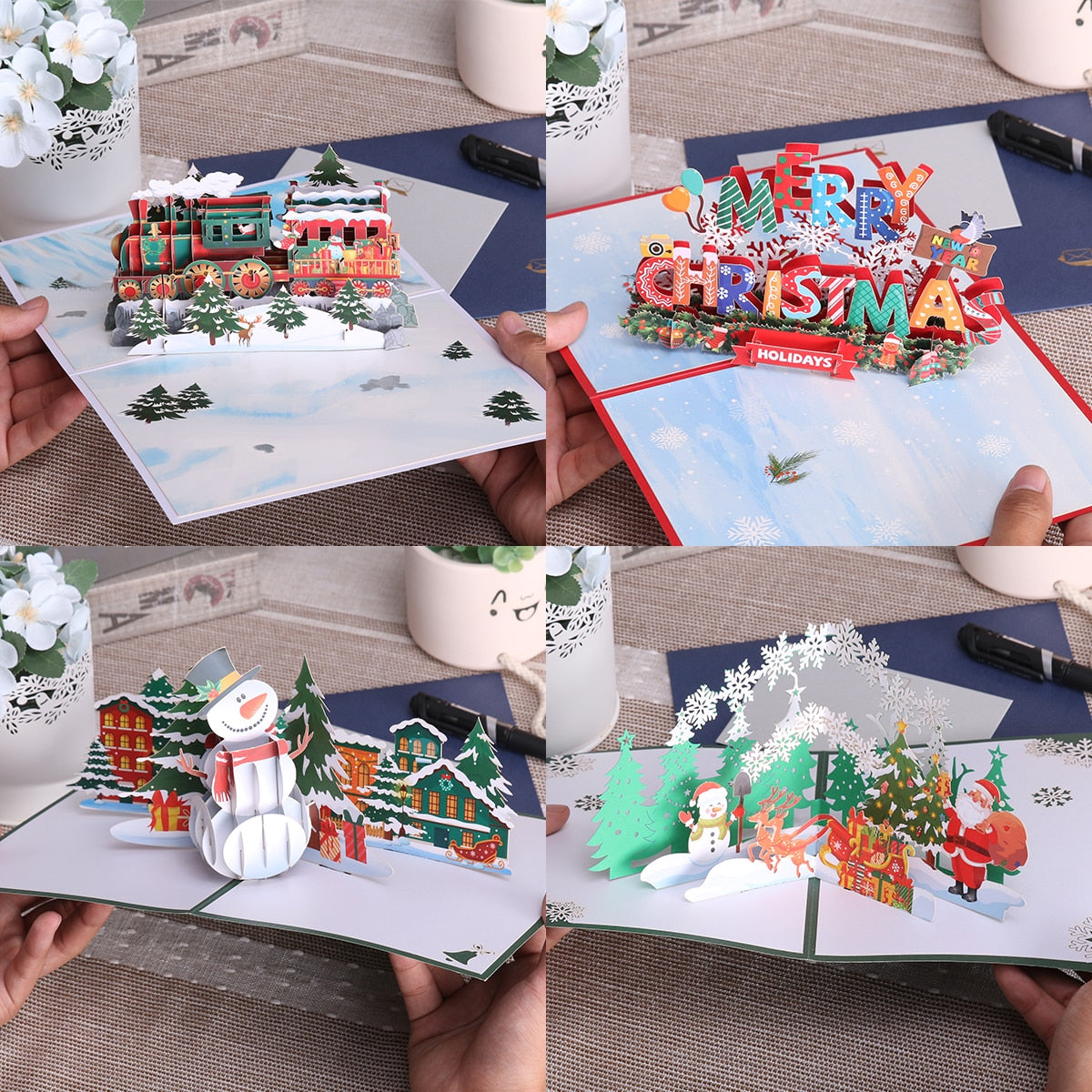 Vivolux | 3D Pop-Up Fröhliche Weihnachtsgeschenkkarten