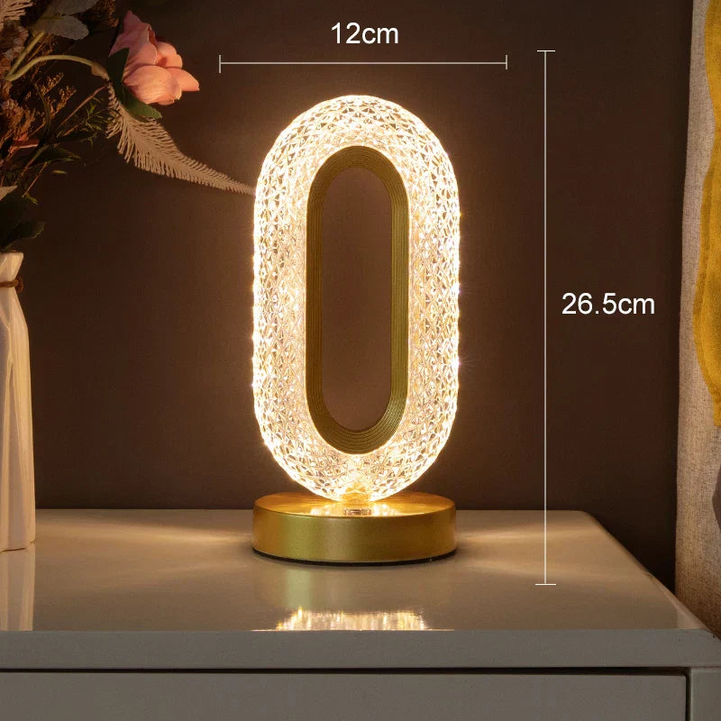 Vivolux | Kristall LED Tischlampe: Dimmbar, USB-Laden, Touch- & Fernbedienung