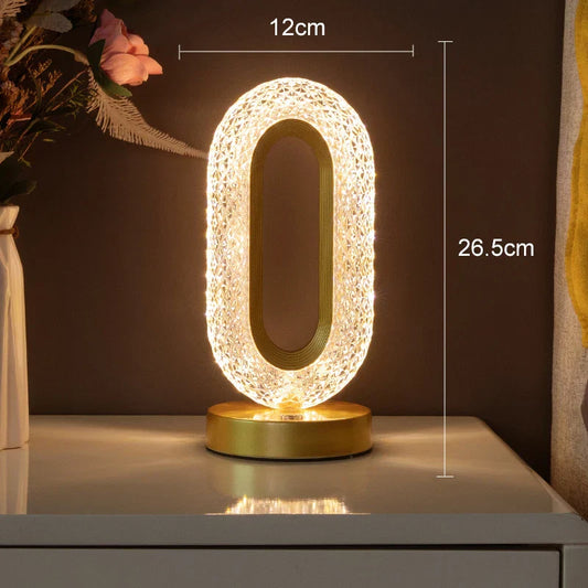 Vivolux | Kristall LED Tischlampe: Dimmbar, USB-Laden, Touch- & Fernbedienung