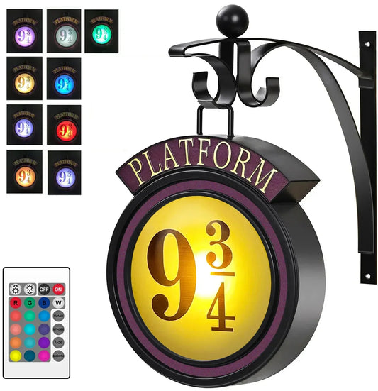 Vivolux | Harry Potter 9 3/4 Figur Nachttischlampe LED Magische Wandlampen Plattform Hogwarts 3D Lampe Harries Zimmer Dekor Kinder Geburtstag Geschenk