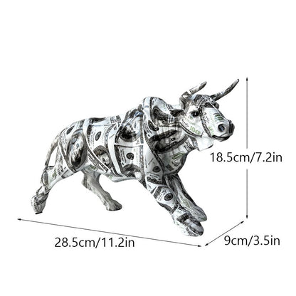 Vivolux | Graffiti-Malerei Harz Bull Figuren Home Wohnzimmer Schlafzimmer Büro Desktop Feng Shui Ornamente Sammlung Statuen