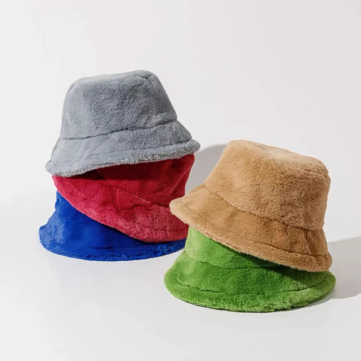 Warme Herbst Bucket Hat aus Kaninchenfell für Damen - Lorna