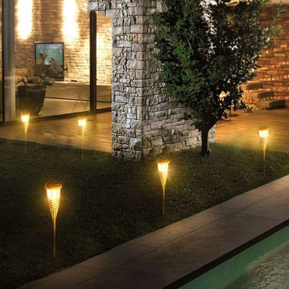 Vivolux | Solar-Fackel 5er-Set | Flammenoptik LED Gartenleuchten | Solarbetrieben | Dekoratives Licht für Außen