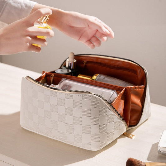 Vivolux |  Luxus Checkered Make-up Kosmetiktasche