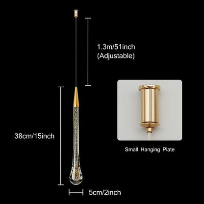 Vivolux | Kristall LED Pendelleuchten: Perfekt für Schlafzimmer, Esszimmer, Bar - Wassertropfen-Kronleuchter, Treppenlampe für die Innenraumdekoration