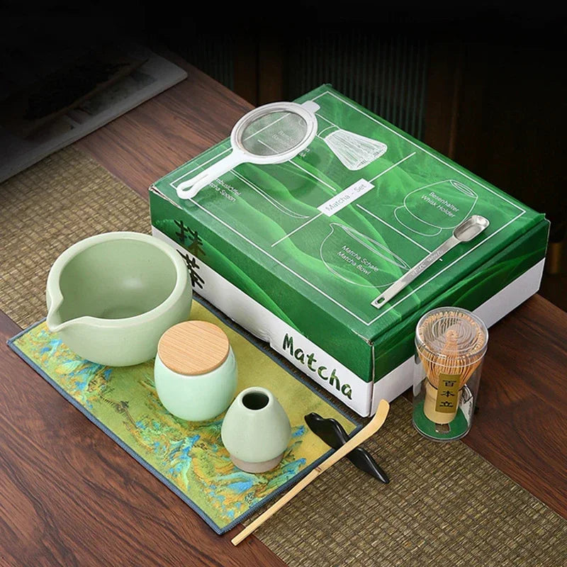 10-teiliges Japanisches Matcha-Set aus Bambus und Keramik – Komplettes Tee Zubehör für die Zeremonie im Teezubehör Shop-2