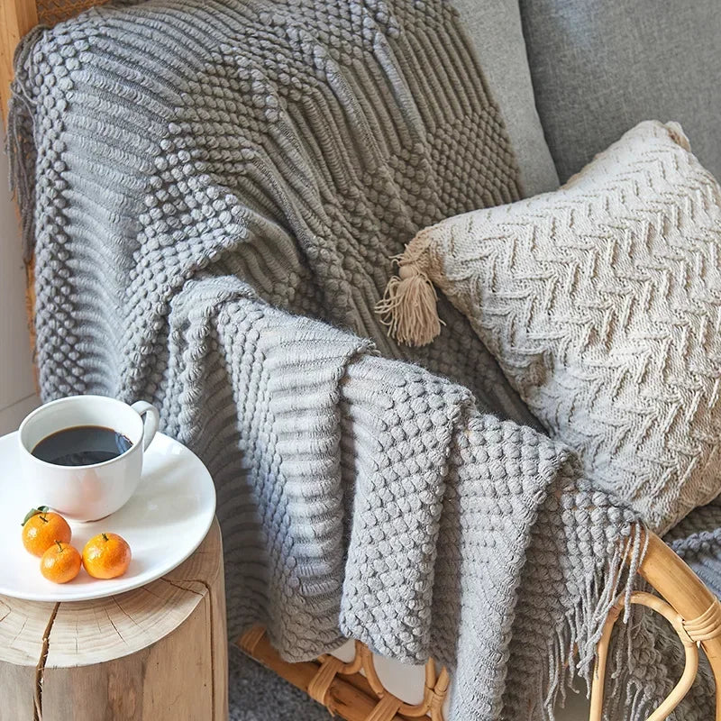 Vivolux | Nordic Style Dick Gestrickte Decke