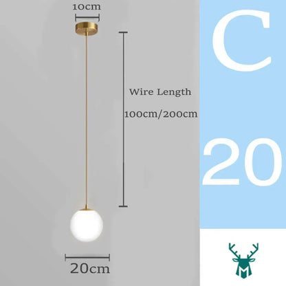 Vivolux | Mid-Century Modern Glas Ball Pendelleuchte