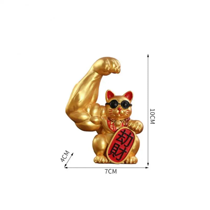 Vivolux | Große Hand, glücklicher Reichtum, winkende Katze, goldfarbene winkende Handkatze, Heimdekoration, willkommene winkende Katze, Skulptur, Statue, Dekor, Auto-Ornament, Shop-Geschenk