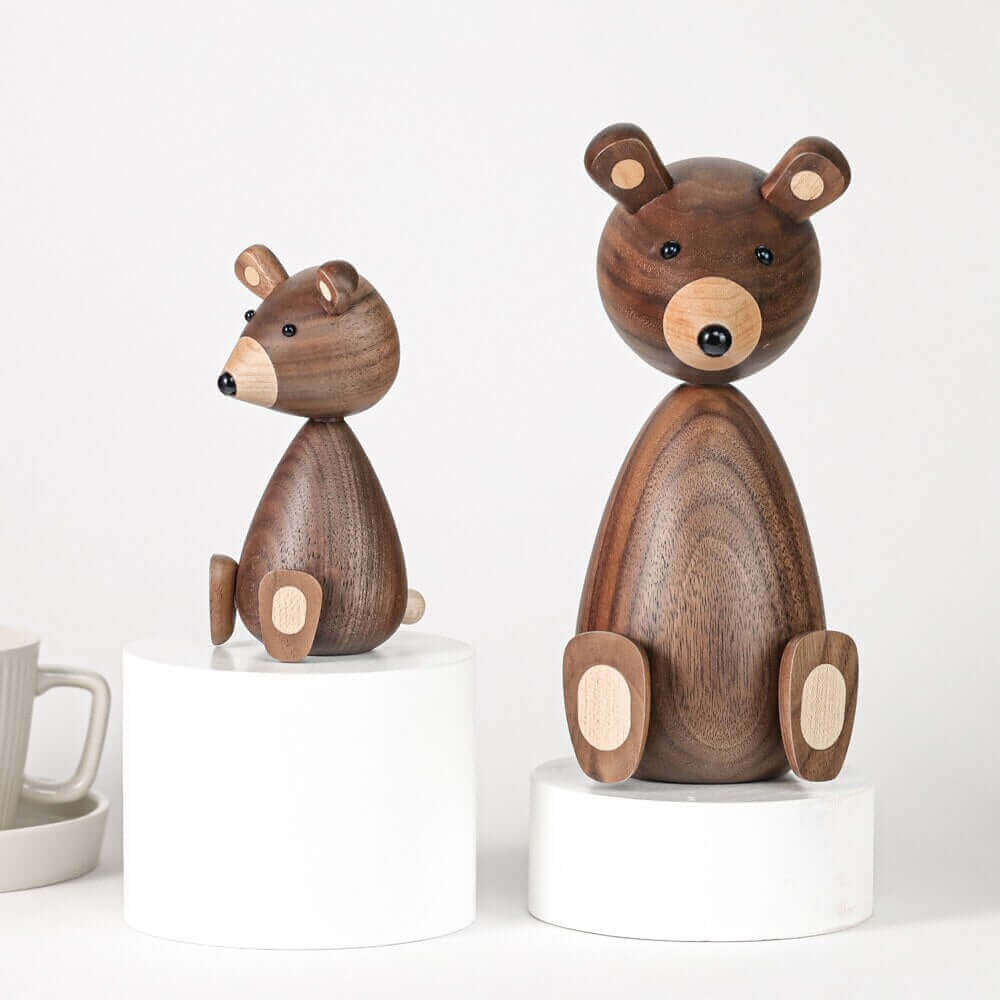Vivolux | Dänische Holzbraune Bärenfamilie Ornamente