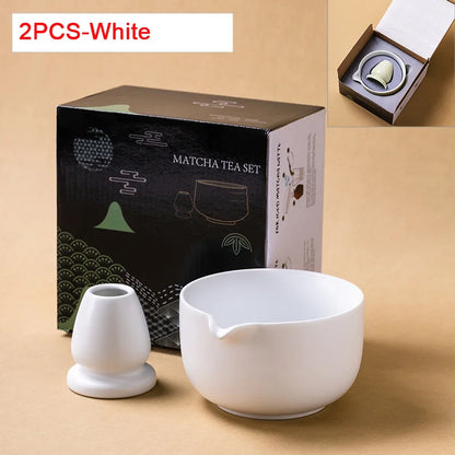 Variant image for Traditionelle Japanische Matcha-Schüssel mit Ausguss und Whiskhalter – Keramik Teezeremonie Set in Elegantem Farbverlauf-16