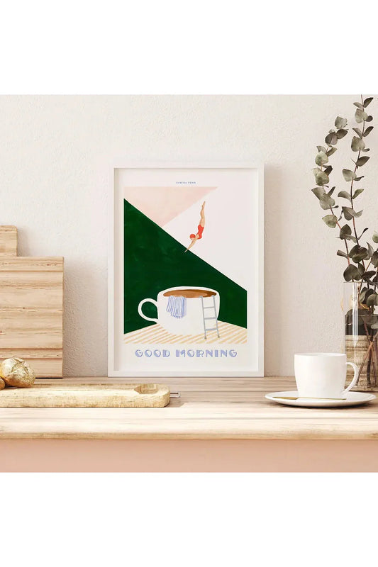 Vivolux | Guten Morgen Kaffee Leinwand Poster