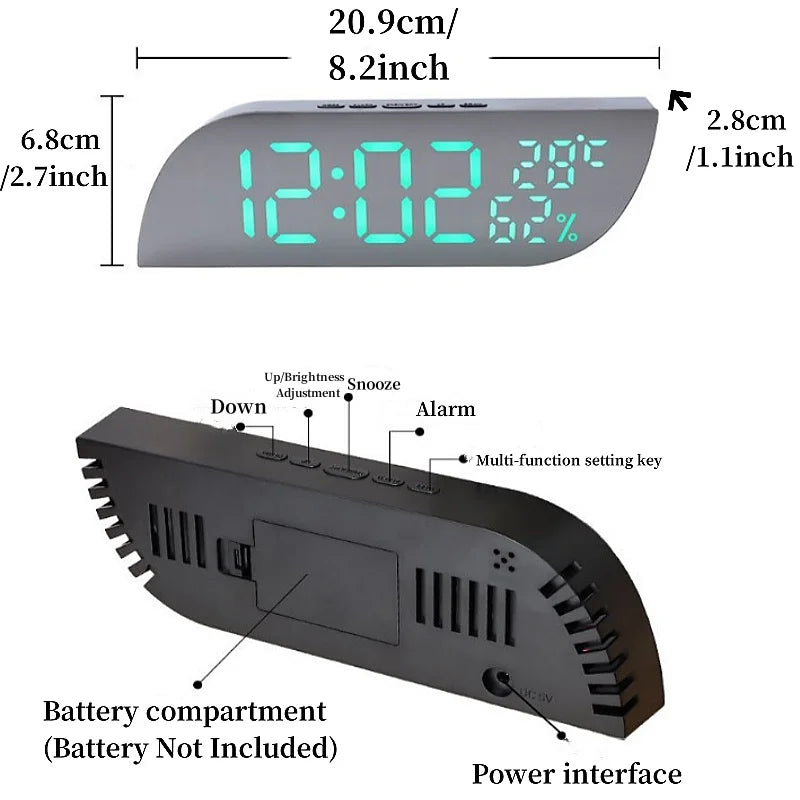 Vivolux | LED Digitalwecker mit Doppelanzeige & unbegrenztem Snooze