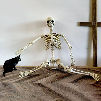 Vivolux | Bewegliches menschliches Skelett 90–165 cm — realistische Dekoration für Halloween- und Horrorpartys