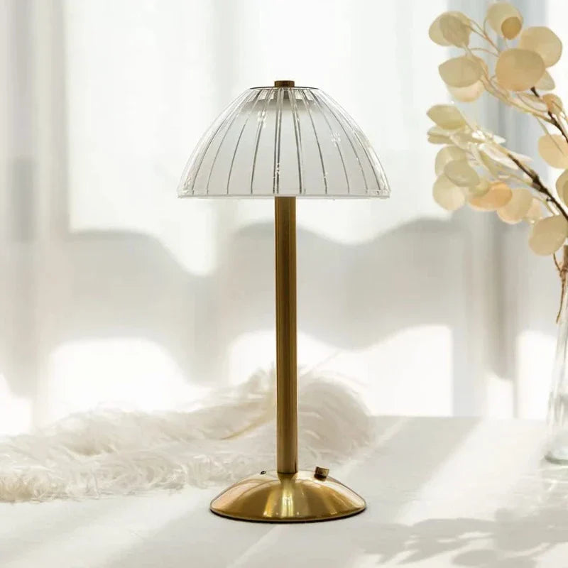 Vivolux | GlassGleam | Kabellose dreifarbige LED-Tischlampe mit Dimmfunktion