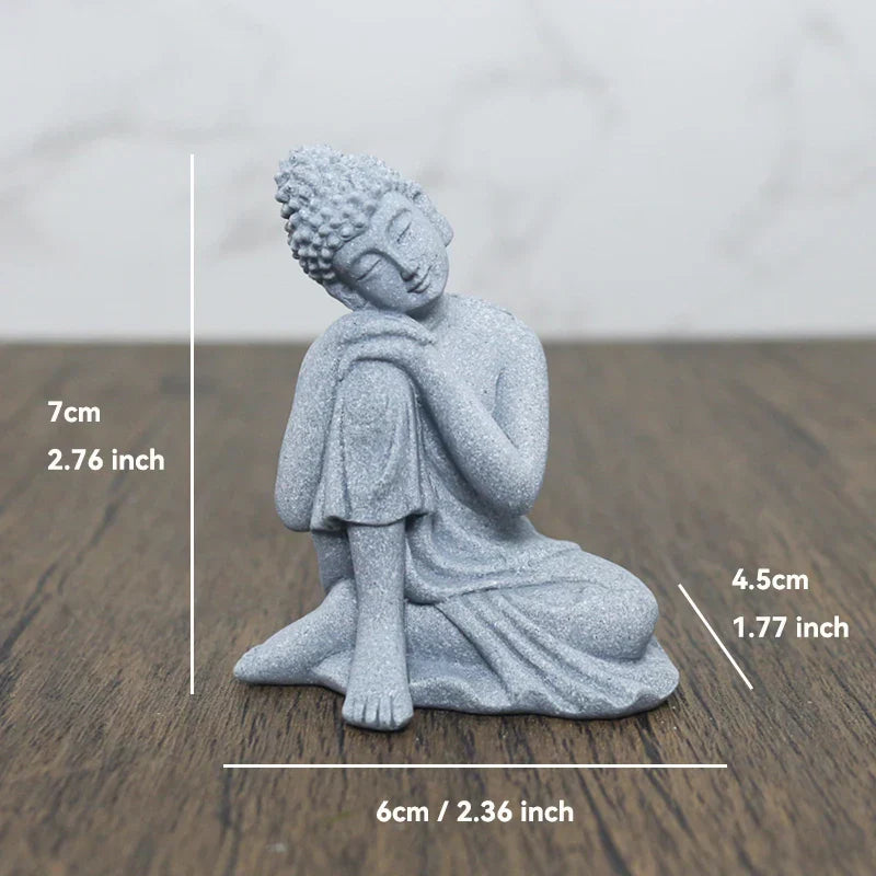 Vivolux | Buddha Stein Statue Kleine Buddhistischen Mönche Tibetischer Buddhismus Figuren Zen Garten Ornament Meditation Zuhause Aquarium Dekoration