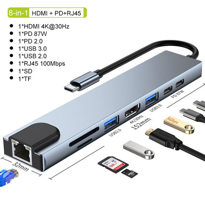 Vivolux | Thunderbolt 3 USB-C Hub mit HDMI, PD, SD/TF für MacBook Air M1 und iPad Pro