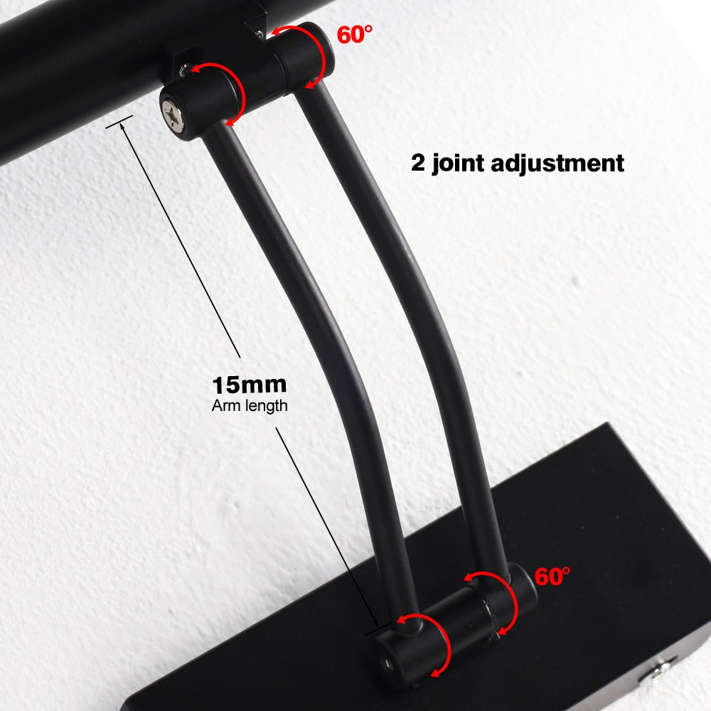 Vivolux | 80-100cm LED Wandlampe - Moderne schwarze/silberne Wandleuchte für das Badezimmer, innen montierte Bildleuchte