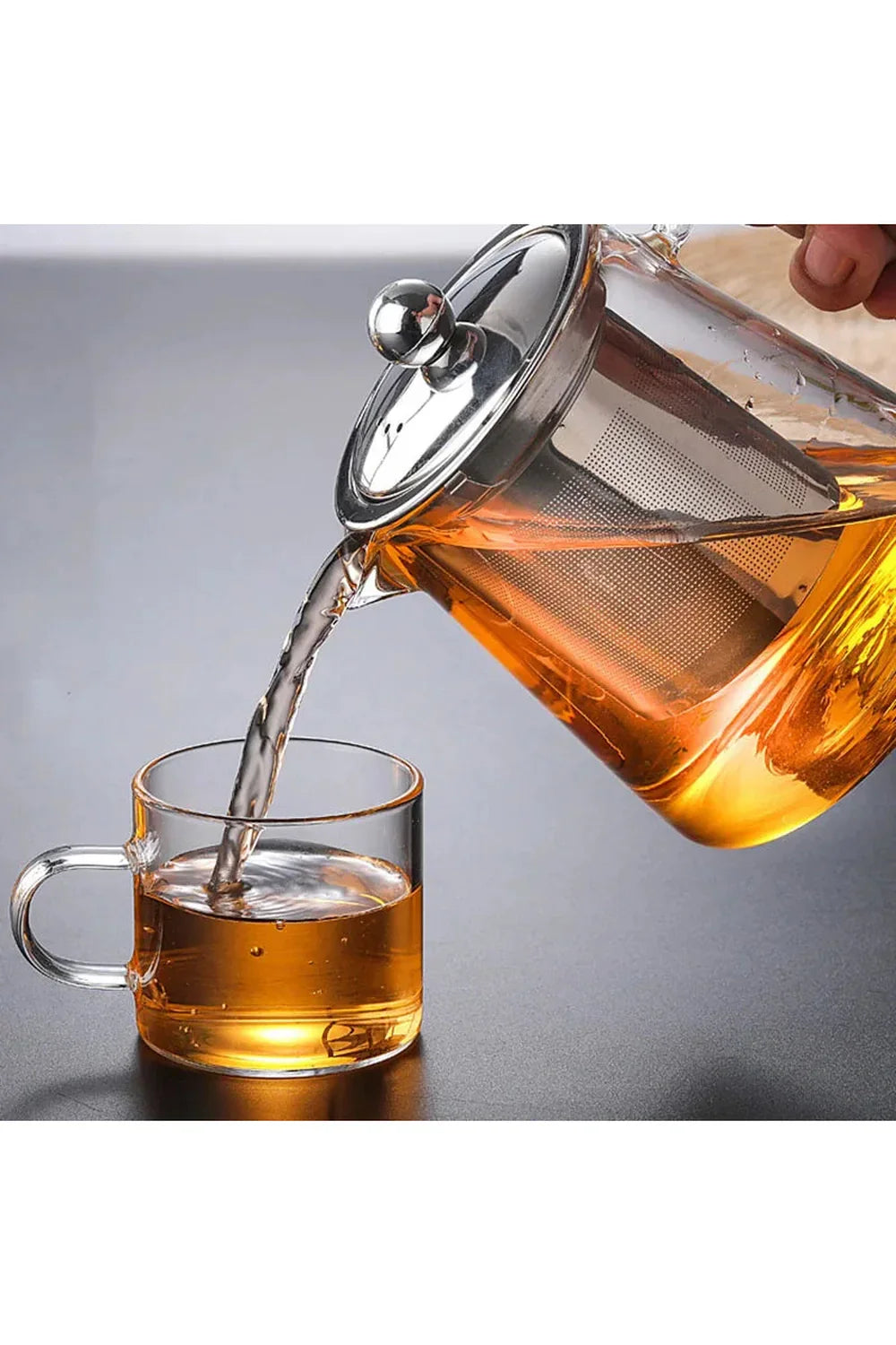 Vivolux | Edelstahl-Infuser-Glas-Teekanne