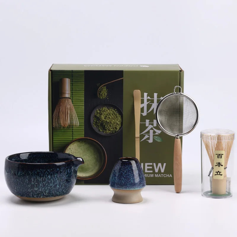 Premium Keramik Matcha Set mit Teeschale und Wischwerkzeugen – Traditionelles Matcha Tee Set für authentische Zeremonien-5