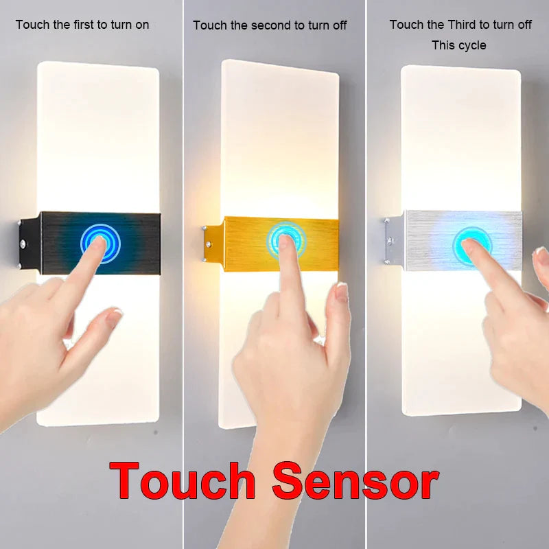 Wandleuchte mit Bewegungsmelder, Zeichnung, Aluminium, Acryl, Dekoration, Beleuchtung, Wandleuchte, Innenbereich, Küche, Schlafzimmer, Flur, Gang