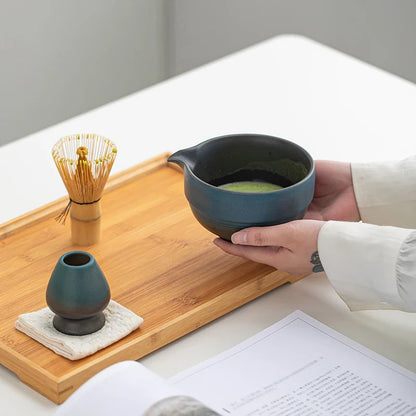 Handgefertigte Keramik Teeschale in Grün – Japanische Matcha-Schüssel für authentisches Teeerlebnis-5