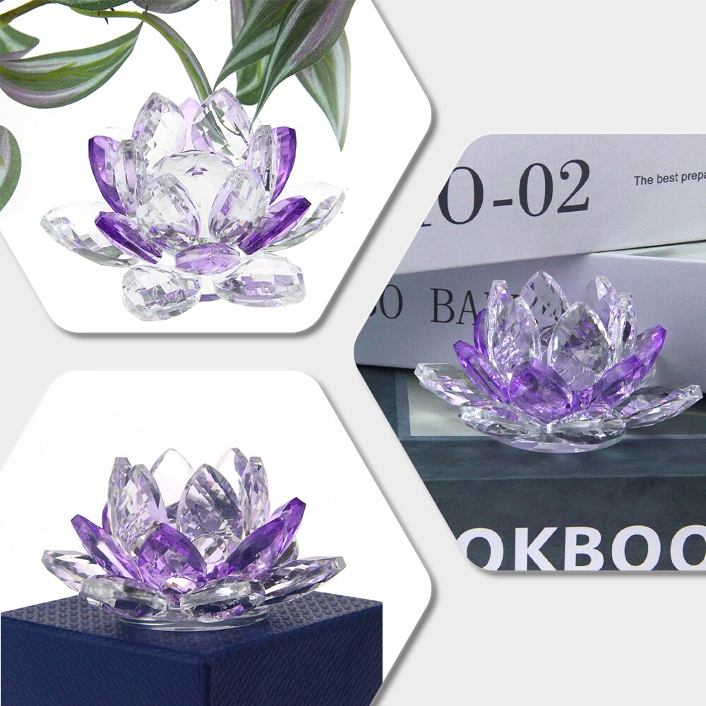 Vivolux | Kristall Lotus Blume Handwerk Glas Briefbeschwerer Hause Dekoration Ornamente Figuren Hause Hochzeit Party Decor Geschenke Souvenir