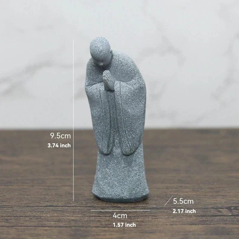 Vivolux | Buddha Stein Statue Kleine Buddhistischen Mönche Tibetischer Buddhismus Figuren Zen Garten Ornament Meditation Zuhause Aquarium Dekoration