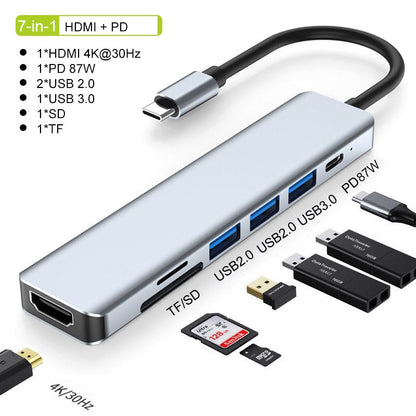 Vivolux | Thunderbolt 3 USB-C Hub mit HDMI, PD, SD/TF für MacBook Air M1 und iPad Pro
