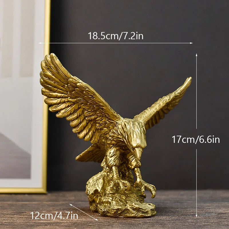Vivolux | Resin Goldener Adler Statue Kunst Tier Modell Sammlung Ornament Zuhause Büro Schreibtisch Feng Shui Dekor Figuren einfach