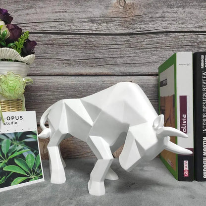 Vivolux | YuryFvna Morden Geometrische Stier-Statue, Ornament, Café, Rinderskulpturen, Tierfiguren, abstrakte Hotel-Heimdekoration