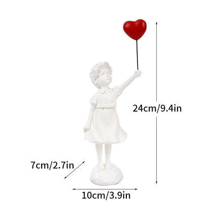 Dropshopping Banksy Skulptur Sammlung Blume Werfer Statue Pop Kunst Moderne Ballon Mädchen Figurine Büro Home Dekoration