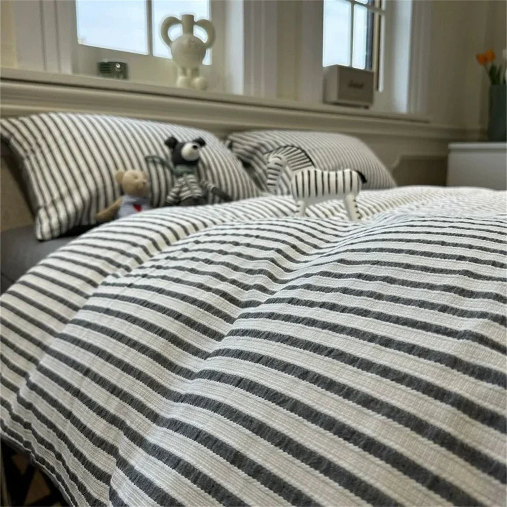 Vivolux | Minimalistisch Gestreiftes Bettset