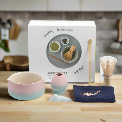 Japanisches Matcha Tee Set mit Keramikschale, Bambusbesen und Sieb – Perfektes Tee Geschenkset für authentische Teezeremonien-6