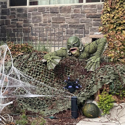 Vivolux | Kreatur The Black Lagoon Grabskulpturen Figur Gartengebäude Outdoor Ornamente Monster Statue Mann Halloween Dekoration