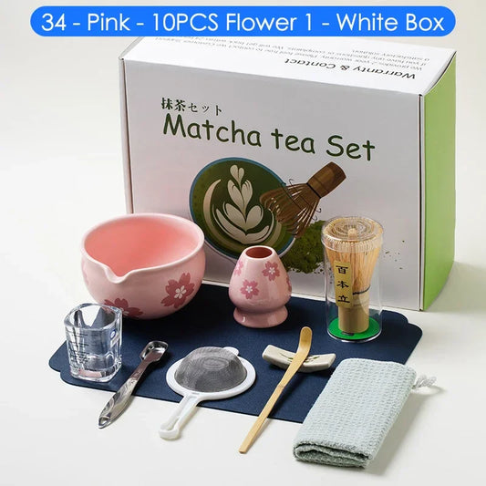 10-teiliges Matcha Tee Set mit Schüssel, Bambus-Whisk und Teelöffel – Ideal als Tee Geschenkset für Teeliebhaber-1