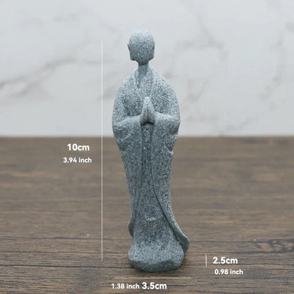 Vivolux | Buddha Stein Statue Kleine Buddhistischen Mönche Tibetischer Buddhismus Figuren Zen Garten Ornament Meditation Zuhause Aquarium Dekoration