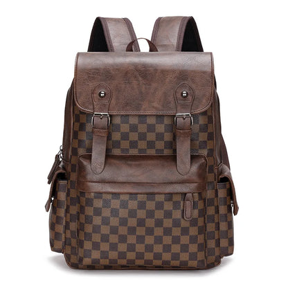 Vivolux | Trendiger Karierter Business Vielseitiger Herren Rucksack Reisen Große Kapazität Luxusmarken Design Rucksack Herren PU Leder Schulranzen