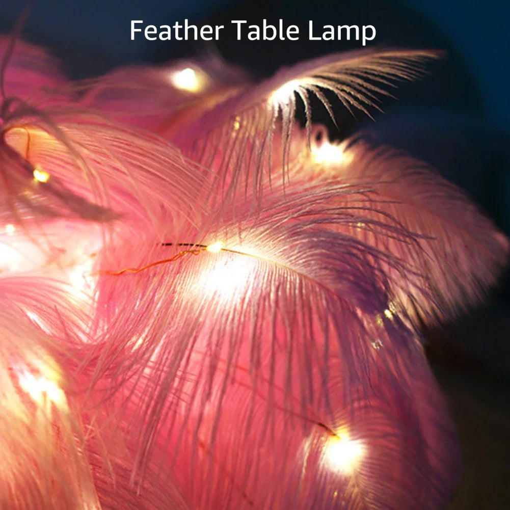 Vivolux | LED Feder Tischlampe Nachtlicht USB betrieben Fernbedienung Nachttischelampen