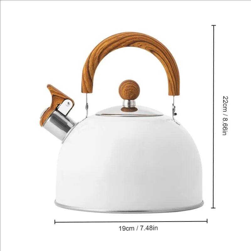 Vivolux | 1 Stück 2,5/3 l Liter Kessel aus Edelstahl, verdickter Wasserkocher, Gas-Induktionsherd, universeller Wasserkocher, Kessel