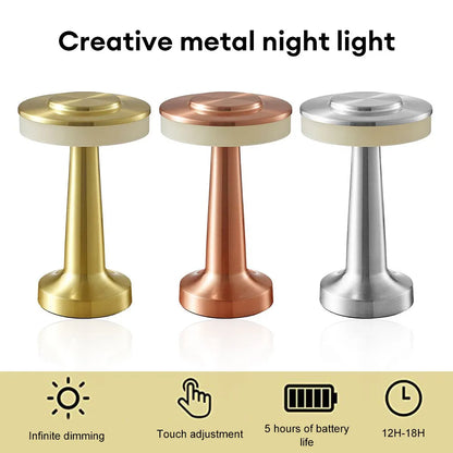 Vivolux | Retro Led Table Lamp Usb Rechargeable Infinitely Dimmable Night Light Camping Light Suitable For Bar Lampbedroom Ambient Light