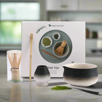 Japanisches Matcha Tee Set mit Keramikschale, Bambusbesen und Sieb – Perfektes Tee Geschenkset für authentische Teezeremonien-4