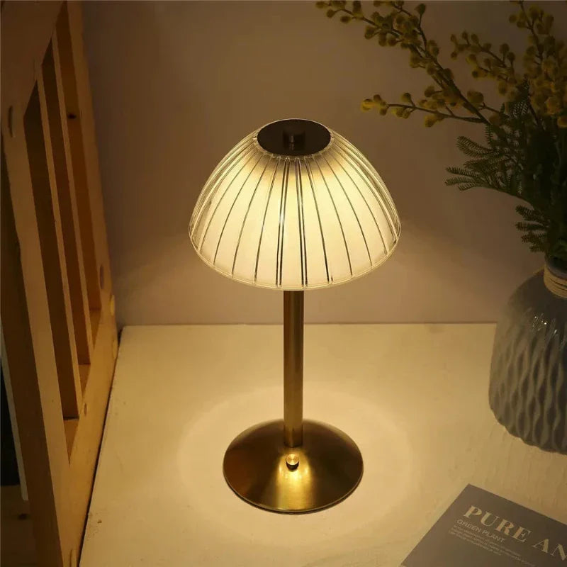 Vivolux | GlassGleam | Kabellose dreifarbige LED-Tischlampe mit Dimmfunktion