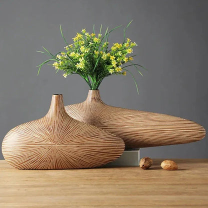 Vivolux | ClayAura Sahara Skulpturierte Vase | Handgefertigt | Moderne Deko für Zuhause | Elegantes Design