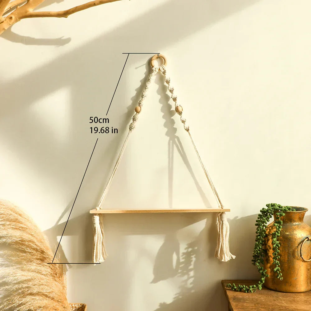 Vivolux | Wandregal – Holz – Hängeregale – Boho-Heimdekoration – Raumdekoration
