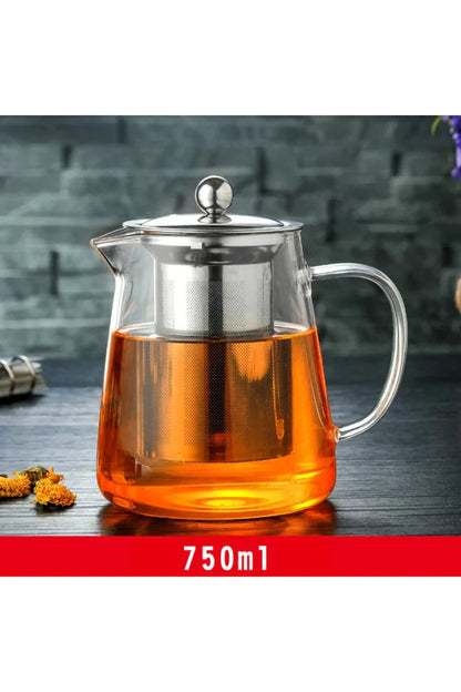 Vivolux | Edelstahl-Infuser-Glas-Teekanne