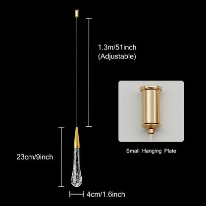Vivolux | Kristall LED Pendelleuchten: Perfekt für Schlafzimmer, Esszimmer, Bar - Wassertropfen-Kronleuchter, Treppenlampe für die Innendekoration
