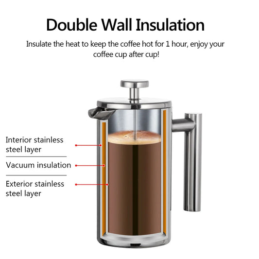 Vivolux | Edelstahl French Press Kaffeemaschine